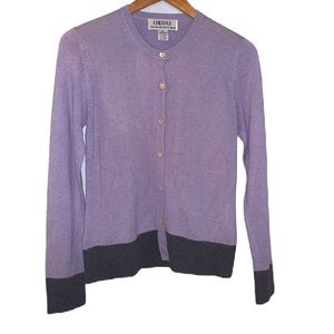 Chetta B Peter Noviello Sherrie Bloom Lilac Silk & Cashmere Cardigan Size S